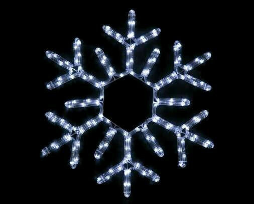 Aca Осветена Коледна Фигура Люспи Бяла Дължина 56см. Snowflake