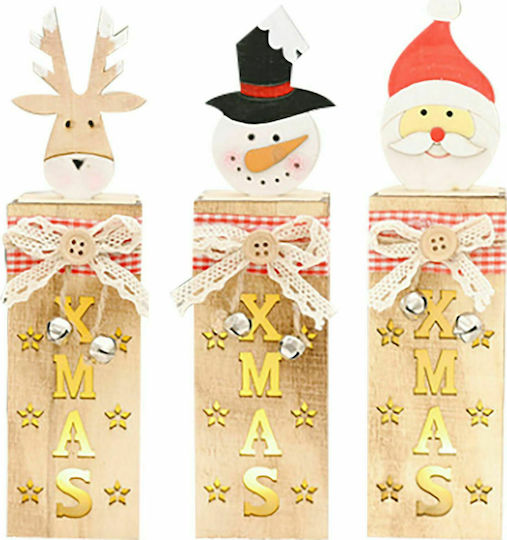 XMASfest Φωτιζόμενη Χριστουγεννιάτικη Ξύλινη Φιγούρα Μήκους 6εκ. (Διάφορα Σχέδια)