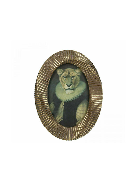 Zaros Lion Κορνίζα Πολυρητίνης Χρυσή