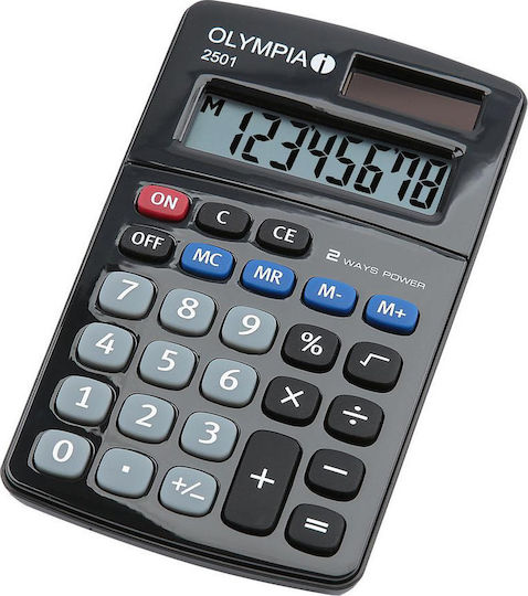 Olympia 2501 Αριθμομηχανή Τσέπης 8 Ψηφίων σε Γκρι Χρώμα