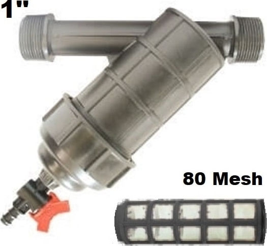 Palaplast 3385/0083 In-Line Filter Special With Vanilla 1" Seta 80 Mesh Black