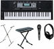 Klavier Klavier M331 mit 61 Dynamischen Tasten mit Befestigungswinkel Schwarz Stand / Bank / Mikrofon / Kopfhörer Bundle