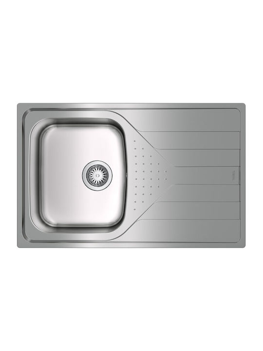 Teka Universe 45 T-XP 1B 1D Ένθετος Νεροχύτης Inox Σατινέ Μ79xΠ50cm Ασημί