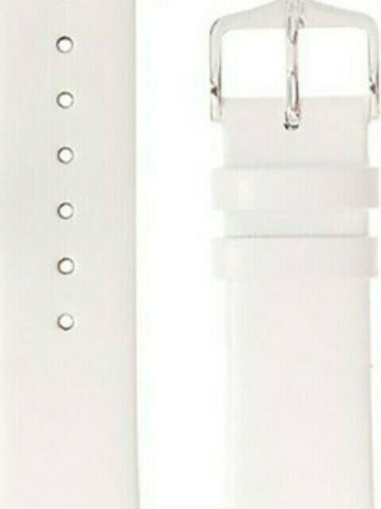 Hirsch Toronto Medium Δερμάτινο Λουράκι Λευκό 16mm