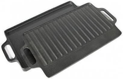 Calfer Gas Baking Plate Double Sided with Cast Iron Flat & Grill Surface 43x23cm
