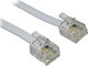 FT Electronics Flat Τηλεφωνικό Καλώδιο RJ11 6P4C 5m Λευκό (FTT16-303)
