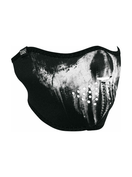 Zan Headgear Skull Ghost Half Face Motorcycle Rider Neoprene Multicolored