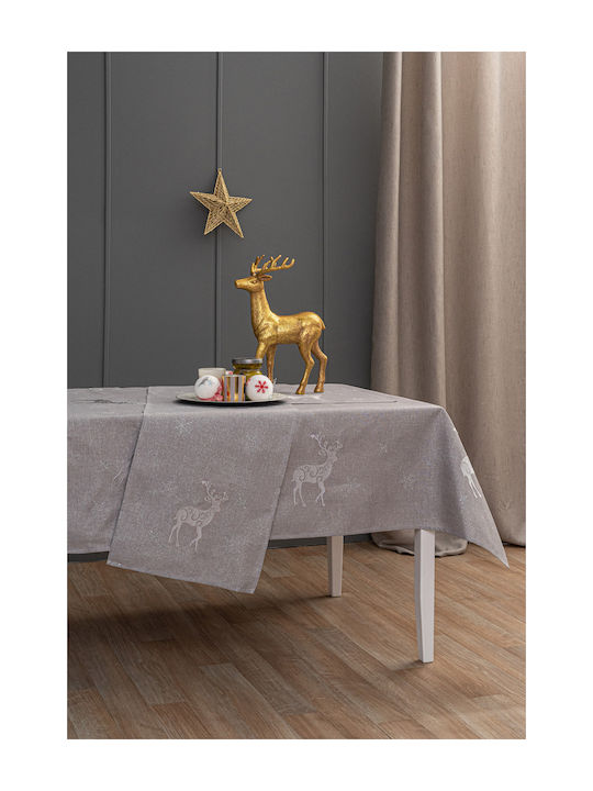 Palamaiki Weihnachts- Tischtuch Stoff Gray B140xL140cm. 1Stück