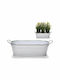 Ibergarden Übertopf Metall Weiß 32.5x10.5x11εκ.