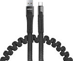 AMiO UC-12 Spiral USB 2.0 to micro USB Cable Μαύρο 1.2m (02529/AM)