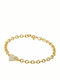 Michael Kors Premium Women's Bracelet Chain with Heart Design in Silver Gold Plated with Zircon 17cm
