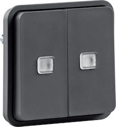 Hager Cubyko Complete Wall Push Staircase Butto...