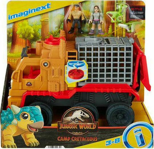 Mattel Lumea Jurassică Camion Cu Cușcă Pentru 3+ Ani