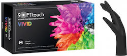 Bournas Medicals Touch Vivid Handschuhe Nitril Puderfrei in Schwarz Farbe 1000Stück