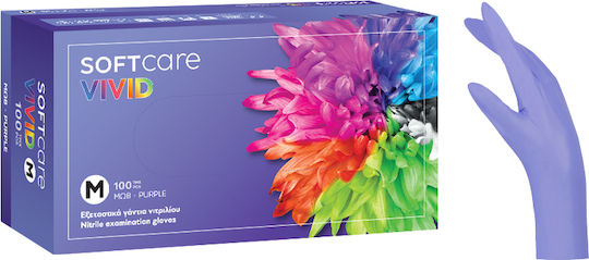 Bournas Medicals Touch Vivid Nitrile Examination Gloves Powder Free Purple 1000pcs