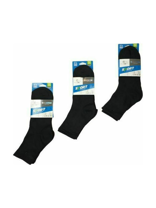 Esthisis 8010 Ανδρικές Μονόχρωμες Κάλτσες Μαύρες 3Pack