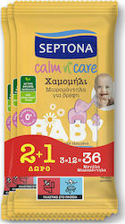 Septona Calm N' Care Chamomile Baby Wipes without Alcohol & Parabens with Chamomile 3x12pcs