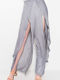 IL17S1530 Damen Hoch tailliert Stoff Hose mit Gummizug Gray