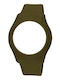 WATX & CO Curea de cauciuc Kaki 49mm