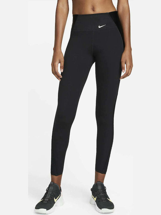 Nike Dri-Fit One Luxe Icon Clash Ausbildung Frauen Gekürzt Leggings Hochgeschnitten Schwarz