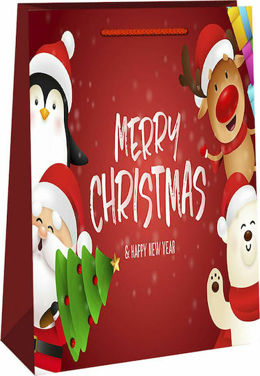 XMASfest Χριστουγεννιάτικη Τσάντα για Δώρο Κόκκινη 40x17εκ.
