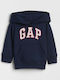 Fleece Kids Sweatshirt with Hood and Pockets Navy Blue