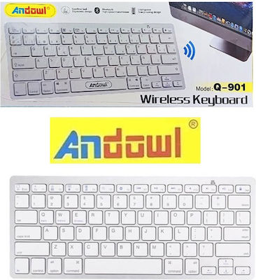 Andowl Q-901 Ασύρματο Bluetooth Πληκτρολόγιο Αγγλικό US Λευκό