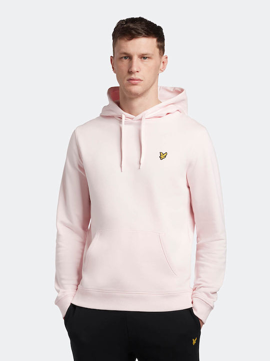 Lyle and Scott Men s Sweatshirt with Hood Pockets Pink ML416VOG