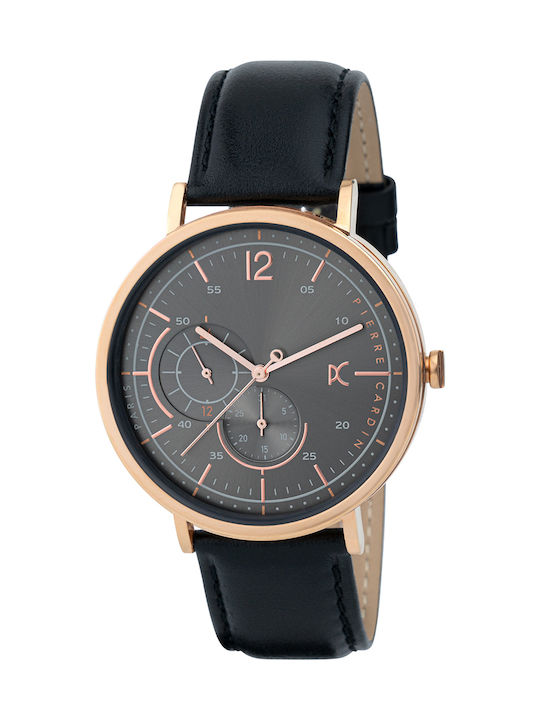 Pierre Cardin Bonne Nouvelle Stride Watch Chronograph Battery with Black Leather Strap