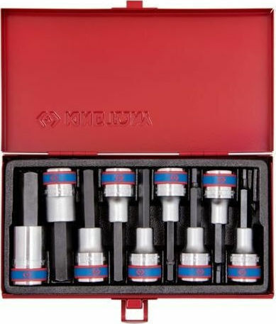 King Tony Lange Bit-Stecknüsse mit Bits Allen und Antriebsvierkant 1/2'' Set 9Stück