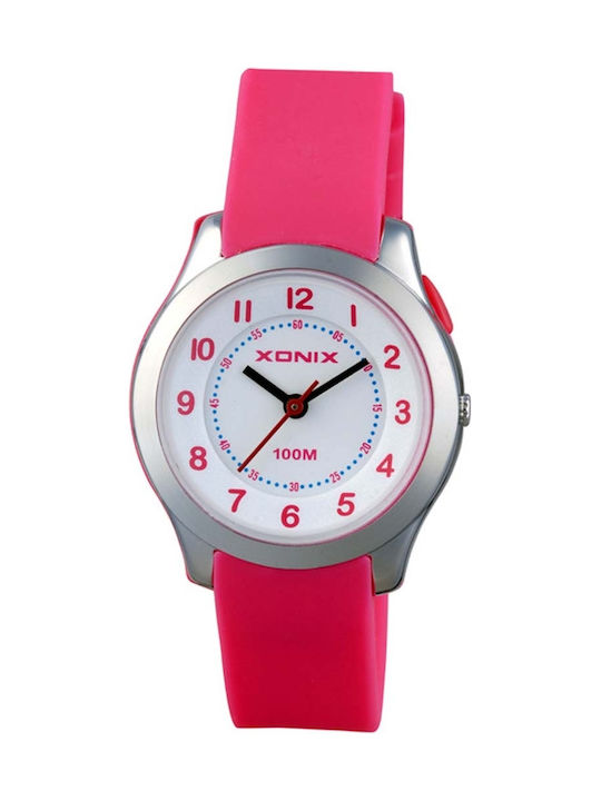 Xonix Kids Analog Watch Λουράκι with Rubber/Plastic Strap Fuchsia