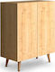 Holz Schuhschrank Luce mit 4 Regalen Oak L70xW35xH85cm