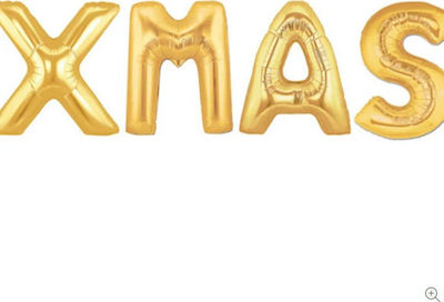 Set of 4 Balloons Foil Gold Jumbo Letters 100cm