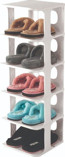 Plastic Shoe Organizer with 5 Shelves White 25x28x80cm BRNS.10032 8682013100322
