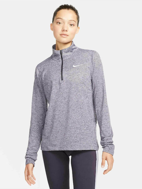 Nike Dri-Fit Element Μακρυμάνικη Γυναικεία Αθλητική Μπλούζα Μωβ
