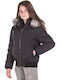 220KGJA-905 Kids Casual Short Coat with Hood Black