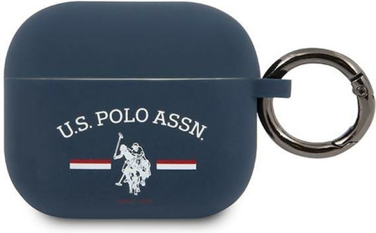 U.S. Polo Assn. Θήκη Σιλικόνης με Γάντζο σε Navy Μπλε χρώμα για Apple AirPods 3