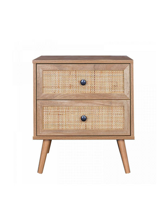 Oslo Wooden Bedside Table Sonoma 50x39x55cm