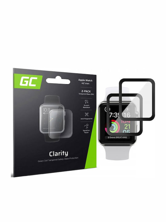 Green Cell Clarity 2buc Tempered Glass pentru Apple Watch 42mm 2buc GL88