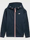 Athletic Kids Sweatshirt Cardigan Cotton with Hood Navy Blue