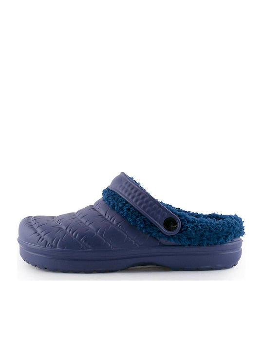 Love4shoes 392-0002 Winterliche Herrenhausschuhe Blau 1222-0155-000003