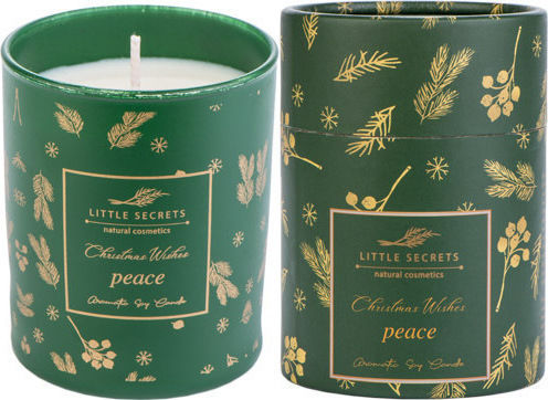 Little Secrets Χριστουγεννιάτικο Γυάλινο Κερί Πράσινο Christmas Wishes