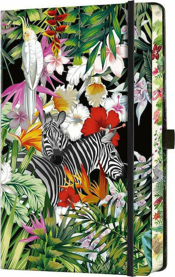 Castelli Eden Zebras Notizbuch A5 Geregelt mit Gummiband und Stifthalter Mehrfarbig