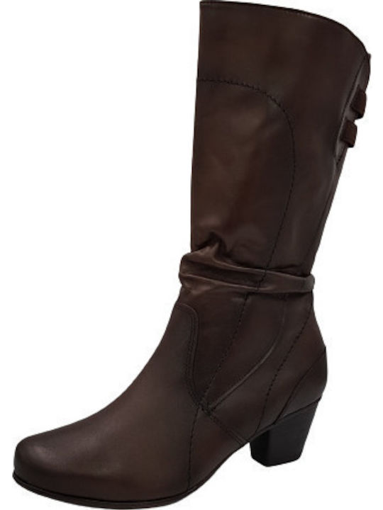Anatomic Leather Women's Boots with Rubber / Zipper Brown