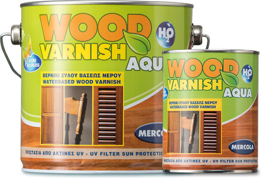 Mercola Wood Varnish Aqua Lac de finisare Poliuretan pentru apa Incolor Satin 2.5lt