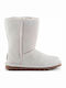 Wildleder Damenstiefel mit Pelz Weiß