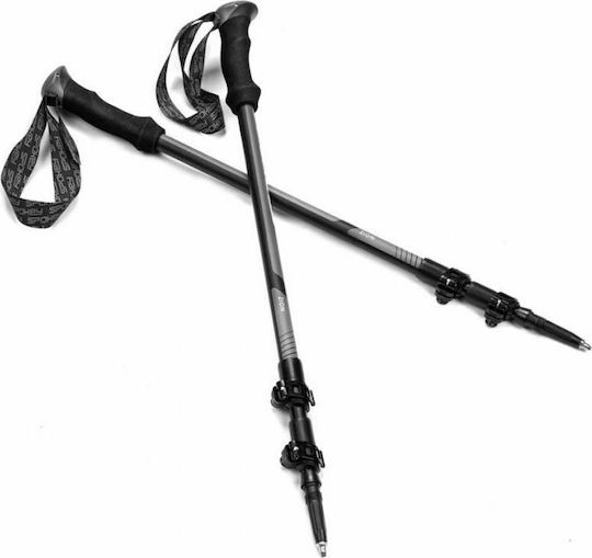 Spokey Pair of Telescopic Aluminum Trekking Poles with 3 Sections Zion Gray