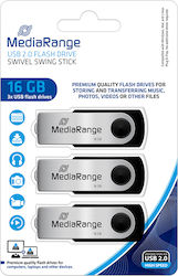 MediaRange MR910-3 16GB 3 x USB 2.0 Ασημί