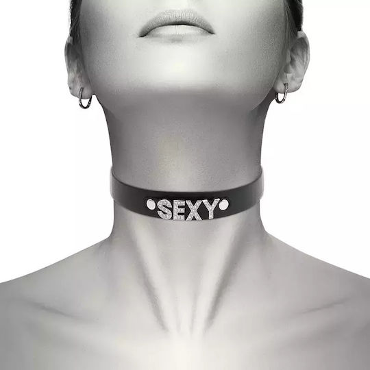 Coquette Hand Crafted Choker Κολάρο Vegan Leather Sexy Black