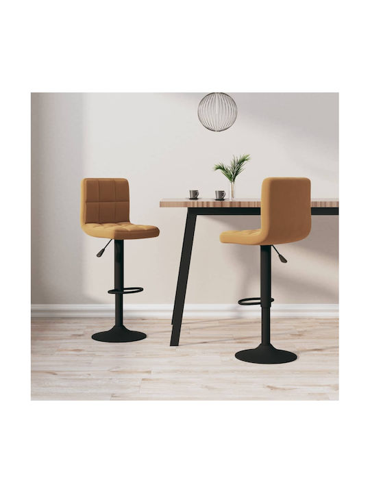 Stool Bar with Back & Adjustable Height Coffee 2pcs 40x47x90-111cm